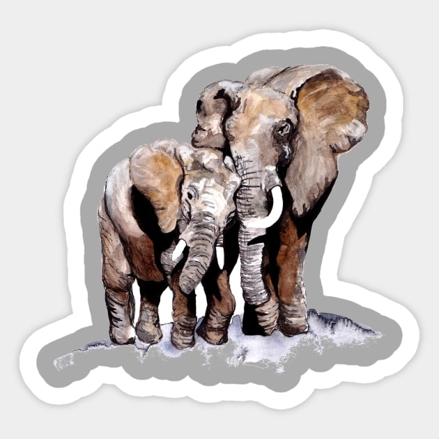 Elephants Sticker by Bridgetdav